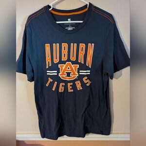 Auburn Tigers Crew Neck T-Shirt Blue Men’s Large L Graphics both Sides